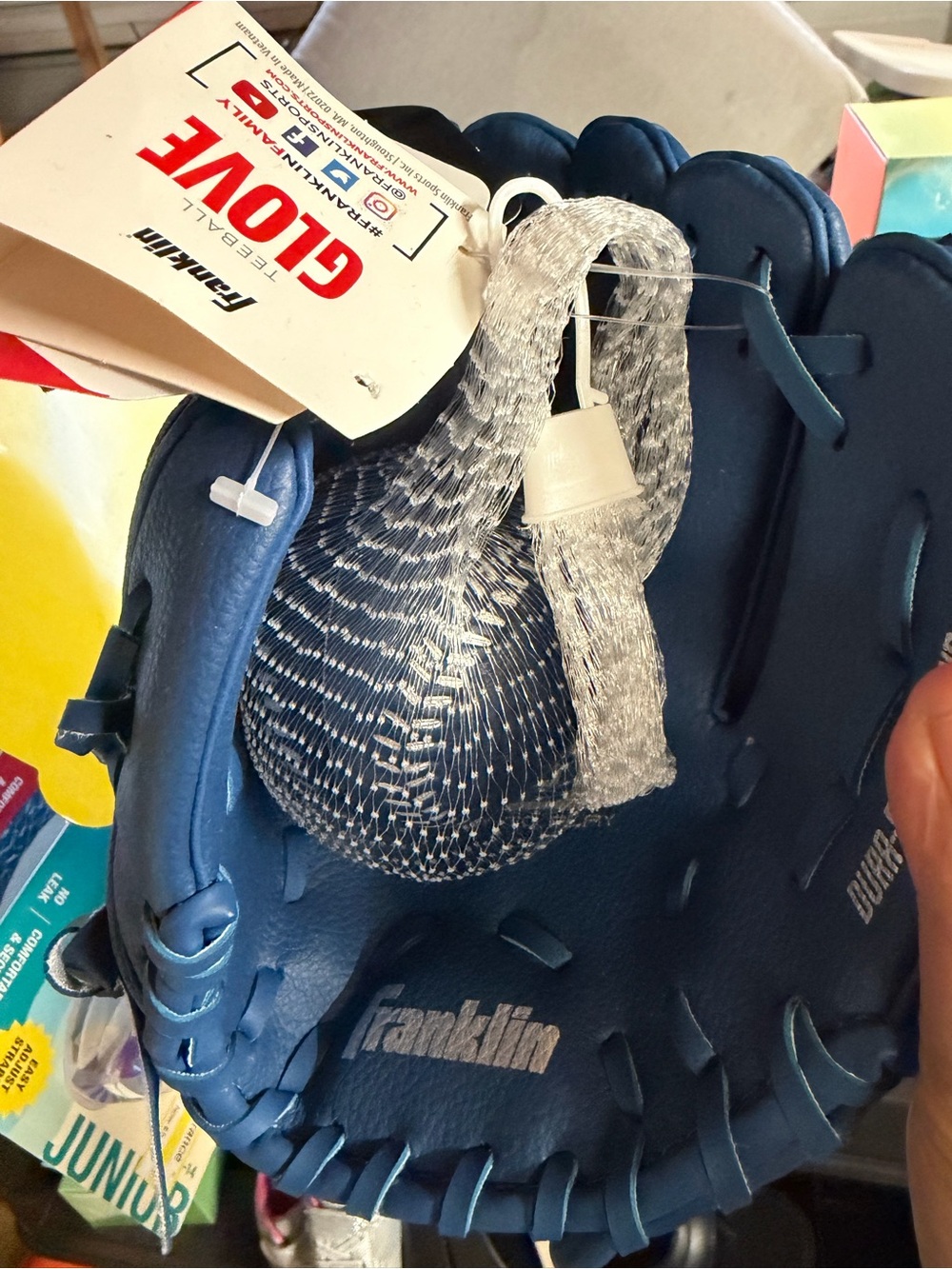 Franklin Kids Blue Baseball Glove with Ball Set